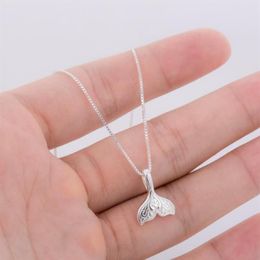 Pendant Necklaces Fashio Sliver Cute Jewelry Whale Tail Fish Charm For Women Mermaid Pendants Birthday GiftsPendant288q