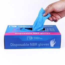 100pcs Disposable Nitrile Exam Gloves Anti-slip Powder Non Latex Non Vinyl Disposable hand gloves Prevent infection safe 20121953