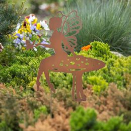 Garden Decorations Fairy Silhouette Stakes Gifts Po Props Rustic Iron Girls Decoration Ornament For Yard Signs Patio Outdoor