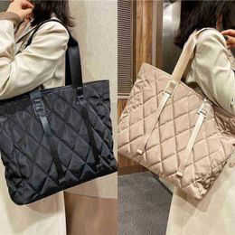 the totes bags designer bag large luxury totes handbags Rhombus Check Shoulder Bags Ladies Nylon Work Shopping Bag purse wallet 2 Colors J0510