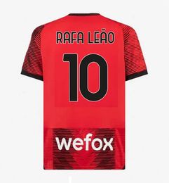 AC M Adult Soccer Jerseys 2023 2024 REBIC THEO REIJNDERS KESSIE DE KETELAERE RAFA LEAO GIROUD PULISIC Football Shirts Player Men Kids Kit Uniformi 16-2Xl 345