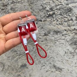 Dangle Earrings Funny Blood Bag Earring/Necklace ABO Pack Eardrop For Women Gothic Halloween Party Novelty Horror Jewellery Ornaments