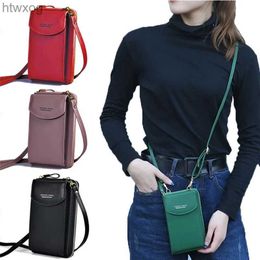 Cell Phone Pouches Free Shipping Fashion Cellphone Shoulder Bag Women PU Leather Crossbody Bag 2022 Handbag Card Holder Messenger Bag Flap Wallet YQ240131