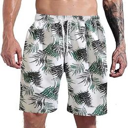 Men's Shorts Fashion Board Y2k Vintage Tropical Plant Print Trunks Swimwear Summer Hawaiian Bandage Retro Beachwear