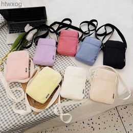 Cell Phone Pouches Girls Simple Mobile Phone Bag Solid Colour Shoulder Bag Portable Mini Coin Bag New Crossbody Small Bag YQ240131