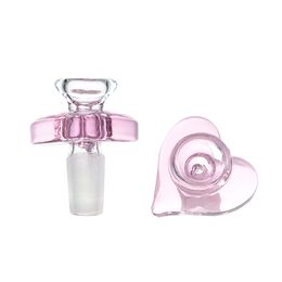 1.97 Inch Love Heart Design Glass Bowl Pink Cute Style Smoking Bowl 14mm 18mm Male Bong Tools Smoking Accessories for Water Pipe Dab Rig Ash Catcher PT5030