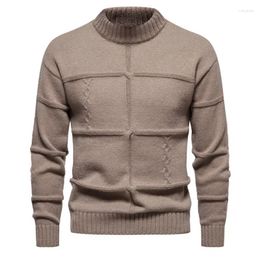Men's Sweaters 2024 Casual Autumn Sweater Knitwear Round Neck Long Sleeve Slim Fit Top