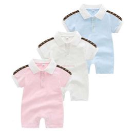 New style Newborn Baby Rompers Girls and Boy Short Sleeve Cotton Clothes Designer Brand Letter Print Infant Romper Children Pajamas