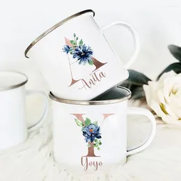 Mugs Custom Initials And Name Enamel Cups Drink Coffee Wedding Bridesmaid Gift Valentine's Mother's Day Year Christmas Gifts