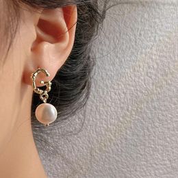 Stud Earrings Baroque Freshwater Pearl European And American Style Personality Fashion Drop Fine Jewellery 2024