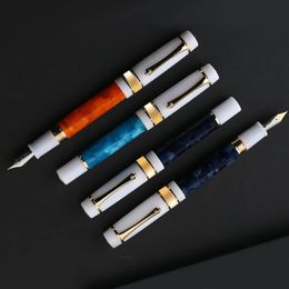 MAJOHN M400 Fountain Pen 6 sliver EFF Nib with Converter Resin Writing Ink Office school supplies high quality gift pens 240124