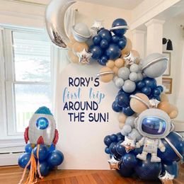 Party Decoration 138pcs Universe Outer Space Astronaut Rocket Galaxy Theme Balloons Garland Arch Kit Boy Birthday Decors Globos Baby Shower