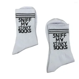 Men's Socks 1pair Fashion White Unique Design Words Sexy Gay Men Cotton Comfortable