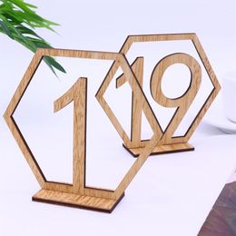 Wooden Wedding Table Numbers 1-20 Wood Table Numbers with Holders 20pcs Set for Party Birthday Banquet Catering We227u