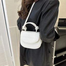 Classic Fashion Handheld Saddle Bag for Women Bags Popular Crocodile Pattern One Shoulder Crossbody Bag Luxury Wallets