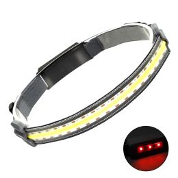 Rechargeable Mini 10*COB Warm White Head Lamp LED Headlamp Strip Camping Headlight Red Rear Tail Light for Fishing 11 LL