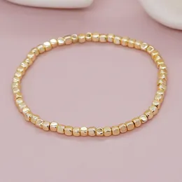 Charm Bracelets YASTYT 2024 Golden Beads Baroque Style Iron Gallstone Square Handmade Stretch For Women Men