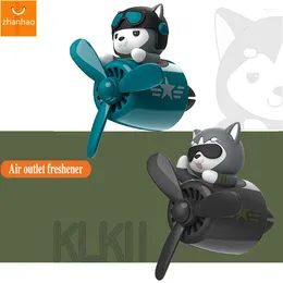 Husky Bear Pilot Car Air Freshener Outlet Propeller Rotating Auto Interior Accessories Women Perfume Flavoring Diffuser