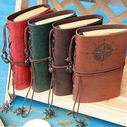 Greeting Cards Retro Anchor Loose-leaf Notebook PU Leather Replaceable Stationery Gift Traveler's Diary229W