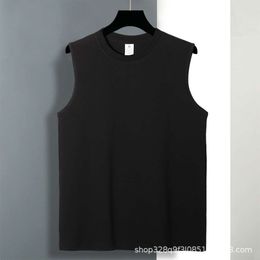 Summer 230g Pure Cotton Sleeveless T-shirt with Round Neck and Loose Tank Top Print for Men and Women. Wholesale of Solid Color Kan Sleeve Base Shirts