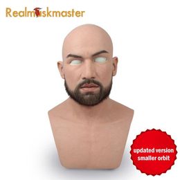 Realmaskmaster male latex realistic adult silicone full face mask for man cosplay party mask fetish real skin Y200103250B