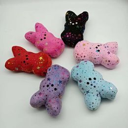 40PCS DHL FRee Fun easter peeps Star moon sequins plush rabbit Stuffed animal toys kids baby 15CM Cartoon dolls rainbow tie dye Solid Colour velvet soft fuzzy pillows