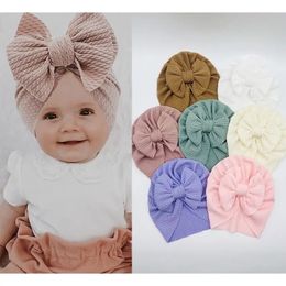 16pc/lot Cable Knit Knot Bows Baby Bandanas Turban Headband Babes Donuts Hat Kids Girls Infant Beanie Caps Baby Hair Accessories240125