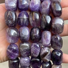 Beads Natural Stone Beads 15x20mm Drum Beads For Jewelry Making 15" Strand DIY Accessorries For Women Amethysts Rose Quartzs Tiger Eye