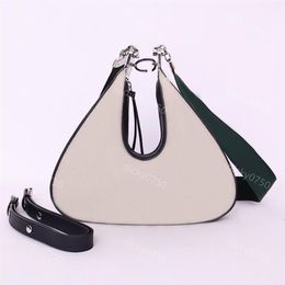 Designer crossbody bags Attache shoulder bag leather shopping bag half moon design handbags Purses Green and red Web Diamond Latti185f