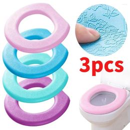 Toilet Seat Covers 3PCS Waterproof Foam Cover Silicone Four Seasons Soft Bathroom Closestool Mat Pad Cushion O-shape Set