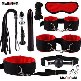 Leg Massagers Toy Masr Mwoiiowm Exotic Accessories Nylon Bondage Set Y Lingerie Handcuffs Whip Rope Anal Vibrator Adt Toys For Drop De Dhfqw