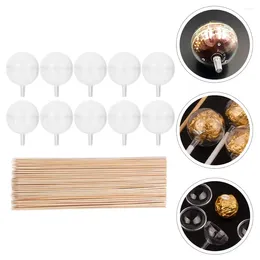 Decorative Flowers Plastic Chocolate Ball Holder Case Flower Candy Bouquet Truffle DIY Fixed Base With Wood Sticks