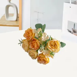 Decorative Flowers Durable Artificial Flower Faux Realistic Peony Branch With Green Leaves Stem For Home Decoration
