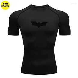 Men's T Shirts Print Compression For Men Gym Workout Fitness Undershirts Rash Guard Quick Dry Athletic T-Shirt Tops Base Layer
