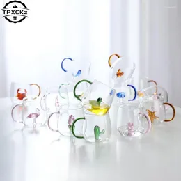Wine Glasses Cartoon Animal Shape Glass Home Cute High Borosilicate Single Layer Cup Living Room With Guests Juice Cold Drink