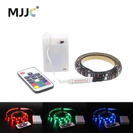 Strip Battery Operated RGB Fita SMD RF Remote Control Waterproof Tira Stripe Ribbon Tape Powered Light Strips LED258P