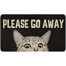 Carpets Go Away Door Mat Cat Funny Black Paws Doormat Outdoor Cute Pet Low-Profile Durable Welcome Mats Entryway Front Porch Decor