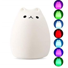 Topoch USB ricaricabile luce notturna per bambini portatile in silicone colorato LED sorriso carino Kawaii luce notturna lampada per gatti sani Baby Lig173A