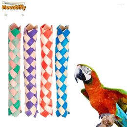 Other Bird Supplies 12/24 Pcs Parrot Biting Toys Shredder Toy DIY Coloured Braided String Chewing Accessories Birds Parakeet Budgie