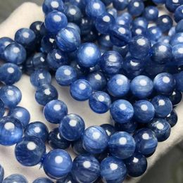 Loose Gemstones Meihan Wholesale Natural Top Starlight Kyanite Smooth Round Stone Beads Bracelet For Jewellery DIY Making