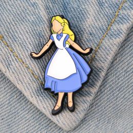 Brooches YQ263 Alice In Wonderland Enamel Pin Cheshire Cat Brooch Cartoon Mad Hatter Badge Bags Jeans Scarf Lapel Jewellery Gift