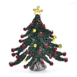Brooches Wuli&baby Beauty Christmas Tree For Women Unisex Sparkling Rhinestone Plants Year Brooch Pins Gifts