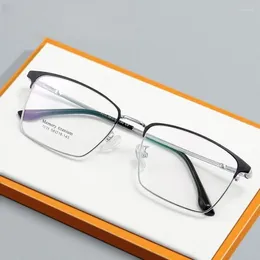 Sunglasses Frames 58mm Men's Glasses Frame Large Full Square Eyebrow Wire Memory Titanium 7011