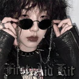 Sunglasses Fashionable European And American Street Shooting Glasses Retro Punk Gothic Oval Frame Carved Rock