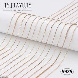 Chains JYJIAYUJY Sterling Silver S925 Necklace Rose Gold Color Different Design Hypoallergenic Women Fine Jewelry AYC01-RGP