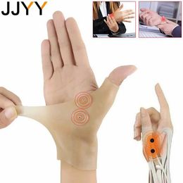 Wrist Support JJYY 1PC Magnetic Therapy Wrist Hand Thumb Support Gloves Silicone Gel Arthritis Pressure Corrector Massage Pain Relief Gloves YQ240131