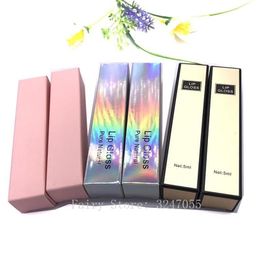 50 100pcs 23 23 107mm Cosmetic Paper Packing Box for Lipgloss Tube 2 3 2 3 10 4cm Pink Coloured Packing Box of Lip Gloss Bottle176p