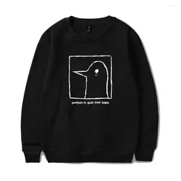 Men's Hoodies Oyasumi PunPun Is Just Fine Today O-Neck Sweatshirts Women Men Long Sleeve Fashion Pullover Clothes