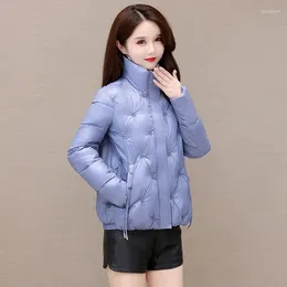 Women's Trench Coats 2024 Winter Parkas Women Short Jacket Thick Warm Down Cotton Padded Coat Female Shiny Puffer Outerwear Ladies Clothing