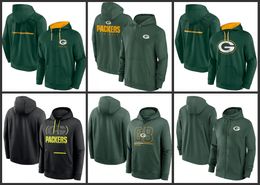 Green Bay''Packers''Men Black Color Block Fleece Performance Pullover Full-Zip Hoodie